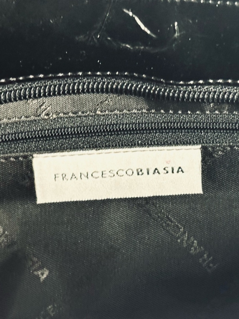 Francesco Biasia Woven Leather Patchwork Shoulder Bag in Black, Purple & Blue - Picture 10 of 11